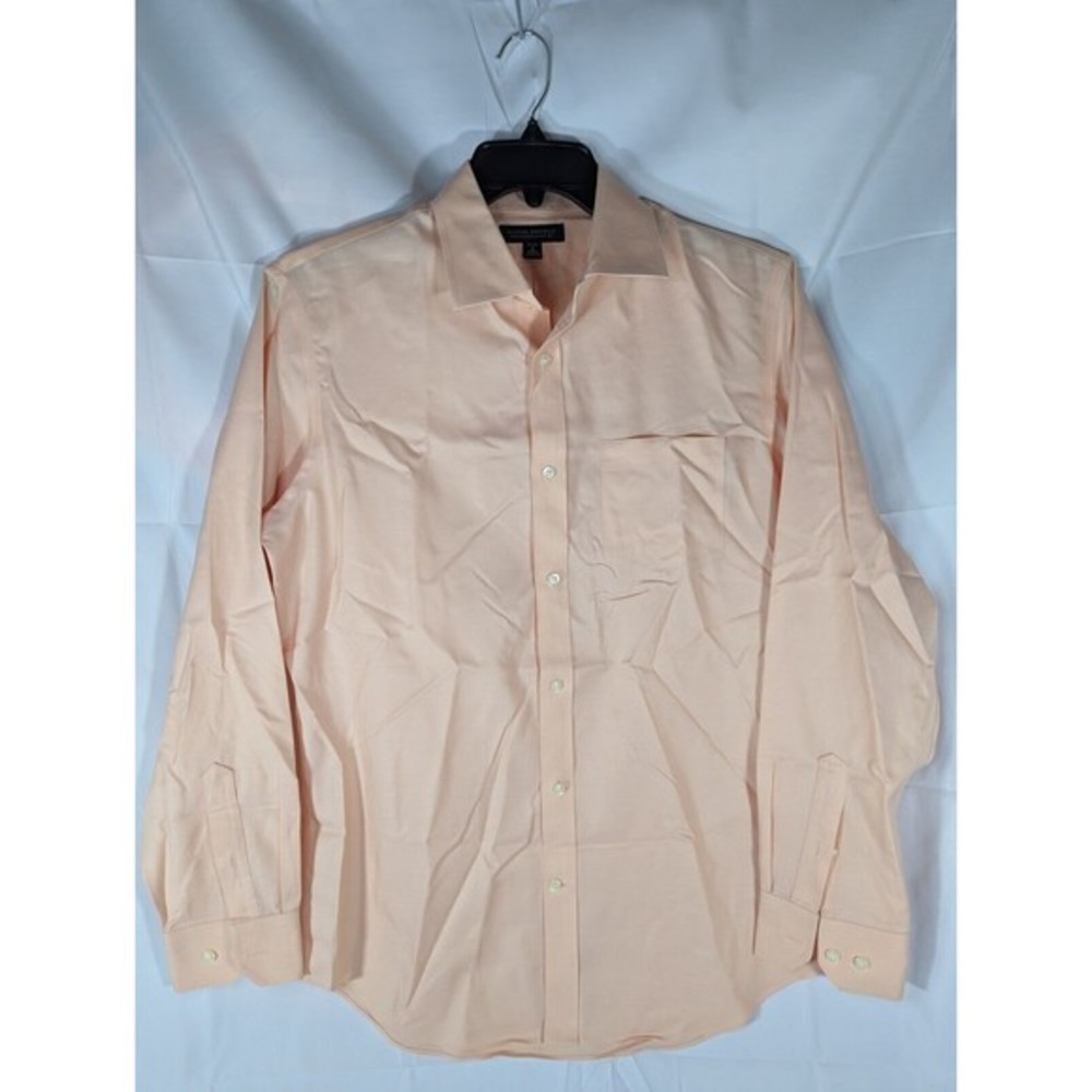 Banana Republic Peach Mens Size M Long Sleeve‎ Button Front Non Iron Classic Fit